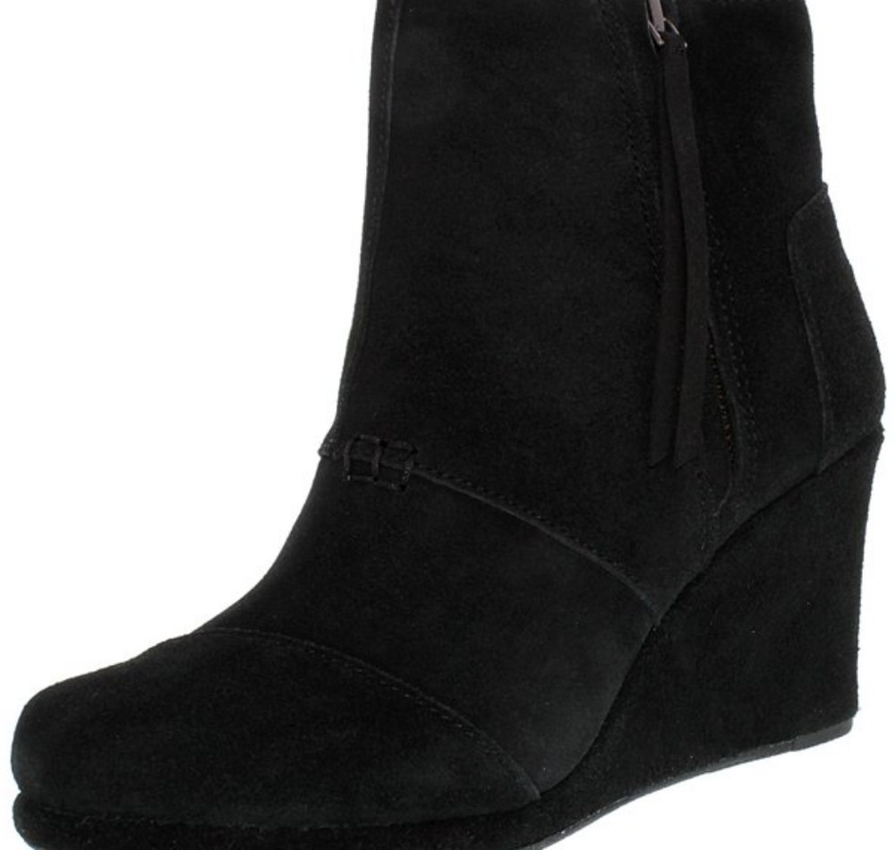 Tom's high desert suede ankle wedge bootie